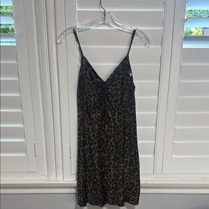 Zara Animal Print V-Neck Dress